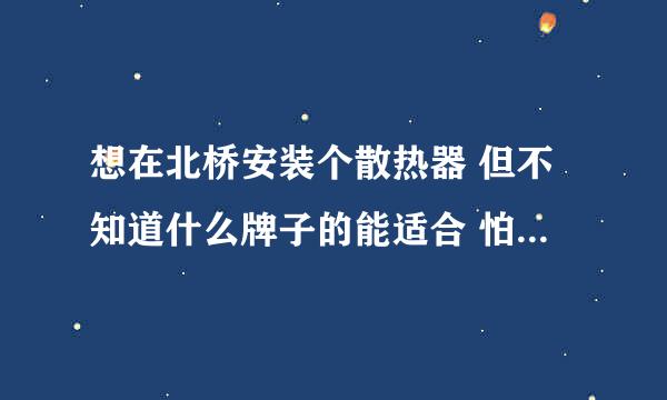 想在北桥安装个散热器 但不知道什么牌子的能适合 怕买了回来尺寸不对 主板是技嘉970A-DS3 请各位推荐一个