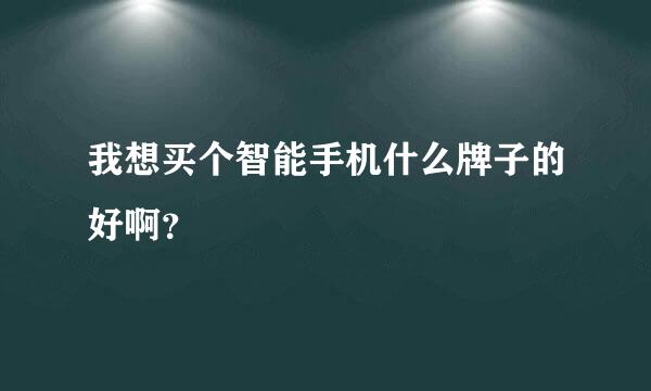 我想买个智能手机什么牌子的好啊？