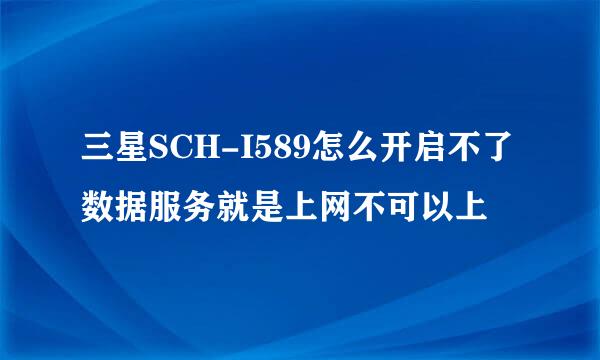 三星SCH-I589怎么开启不了数据服务就是上网不可以上