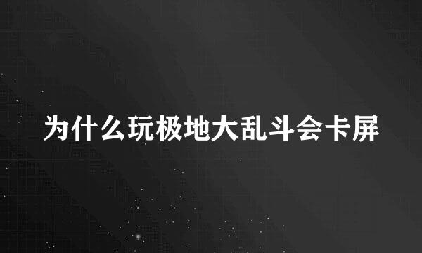 为什么玩极地大乱斗会卡屏