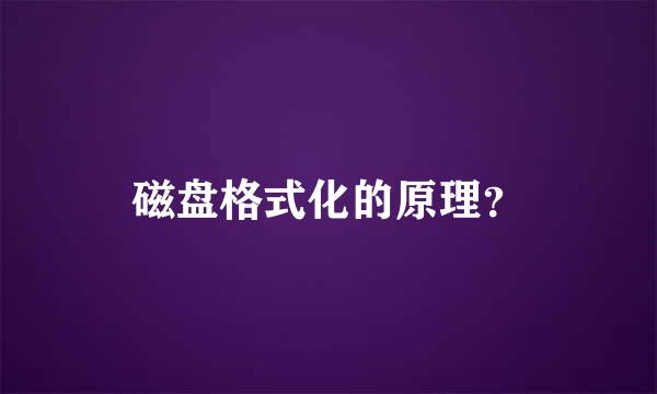 磁盘格式化的原理？