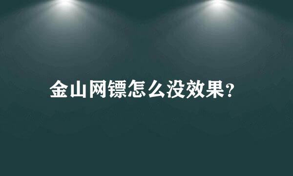 金山网镖怎么没效果？