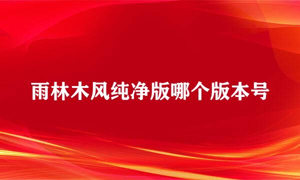 雨林木风纯净版哪个版本号