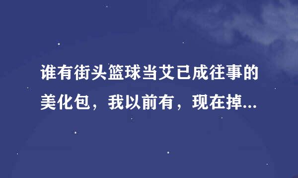 谁有街头篮球当艾已成往事的美化包，我以前有，现在掉了，哪位好心的发我下