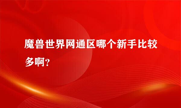 魔兽世界网通区哪个新手比较多啊？