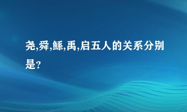 尧,舜,鲧,禹,启五人的关系分别是？