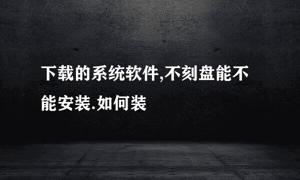 下载的系统软件,不刻盘能不能安装.如何装