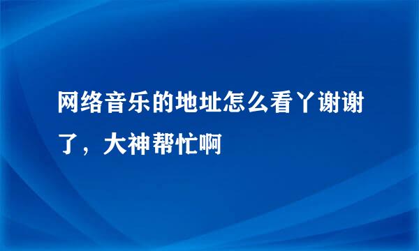 网络音乐的地址怎么看丫谢谢了，大神帮忙啊