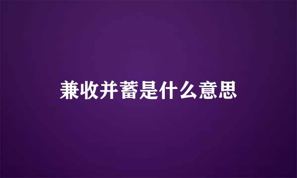 兼收并蓄是什么意思