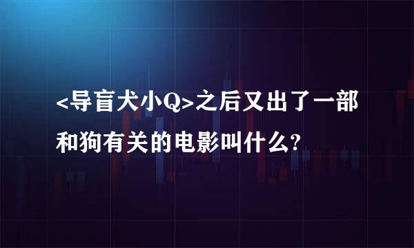 <导盲犬小Q>之后又出了一部和狗有关的电影叫什么?