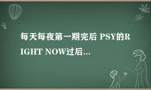 每天每夜第一期完后 PSY的RIGHT NOW过后的歌是什么?