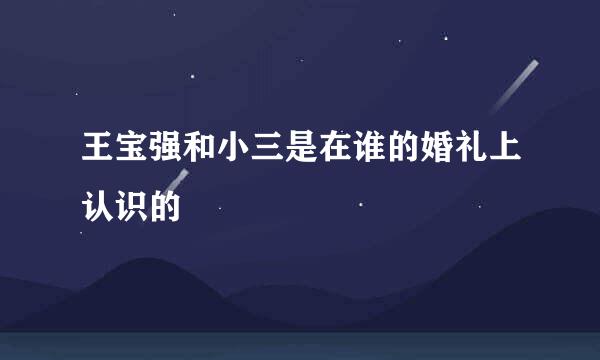 王宝强和小三是在谁的婚礼上认识的