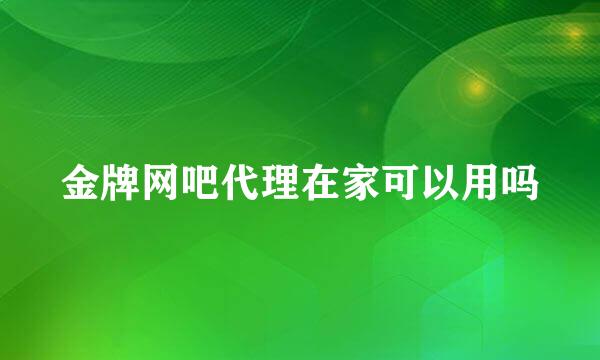 金牌网吧代理在家可以用吗