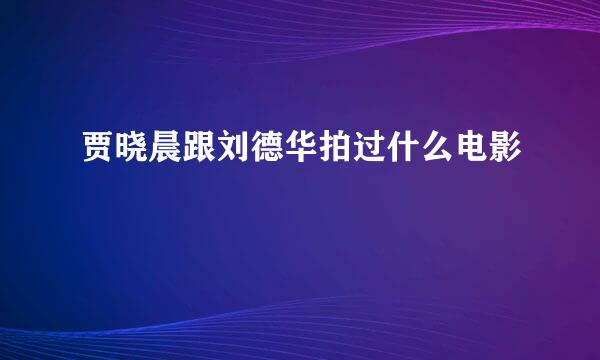 贾晓晨跟刘德华拍过什么电影