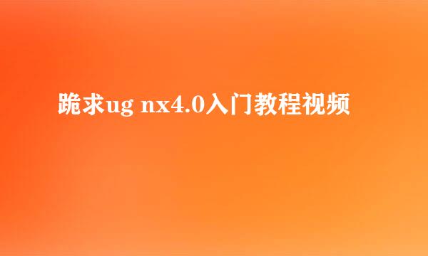 跪求ug nx4.0入门教程视频