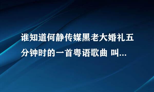 谁知道何静传媒黑老大婚礼五分钟时的一首粤语歌曲 叫什么名字 谁知道啊