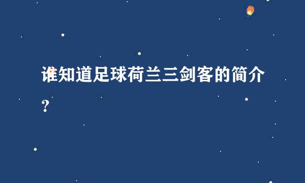 谁知道足球荷兰三剑客的简介？