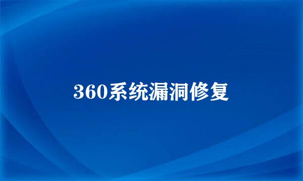 360系统漏洞修复