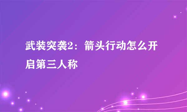 武装突袭2：箭头行动怎么开启第三人称