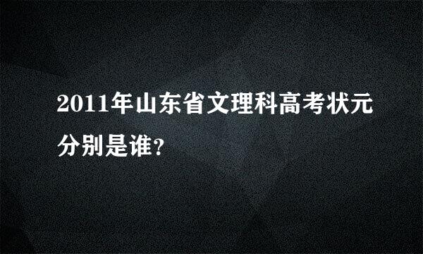 2011年山东省文理科高考状元分别是谁？