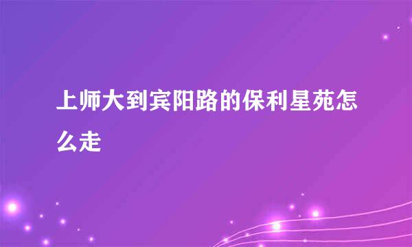 上师大到宾阳路的保利星苑怎么走