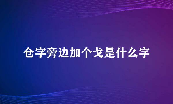 仓字旁边加个戈是什么字