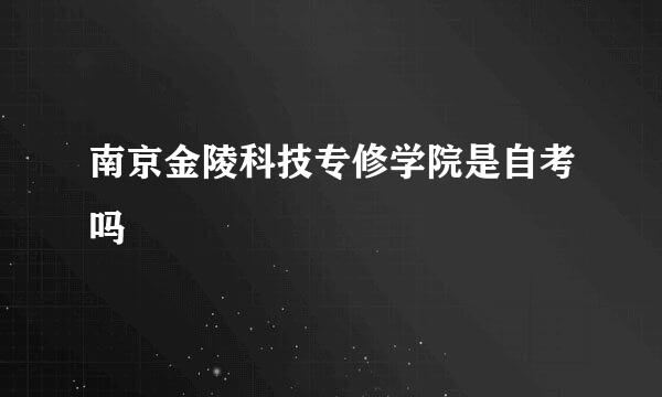 南京金陵科技专修学院是自考吗