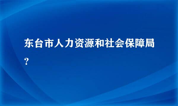 东台市人力资源和社会保障局？