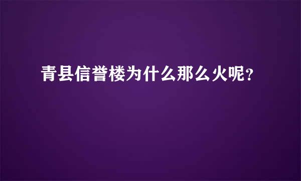 青县信誉楼为什么那么火呢？