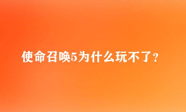 使命召唤5为什么玩不了？