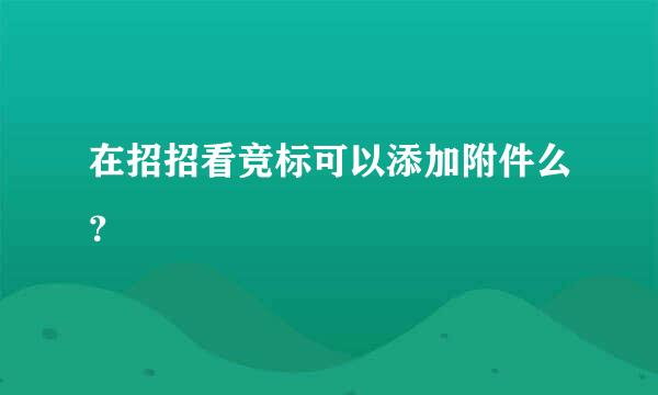 在招招看竞标可以添加附件么？