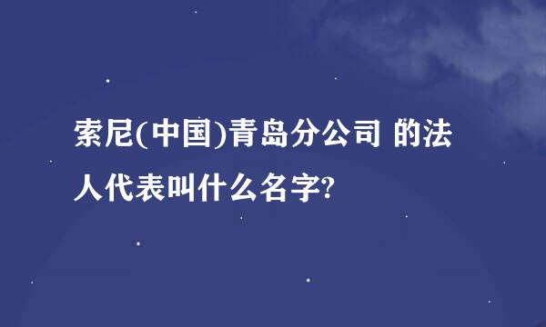 索尼(中国)青岛分公司 的法人代表叫什么名字?