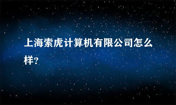 上海索虎计算机有限公司怎么样？