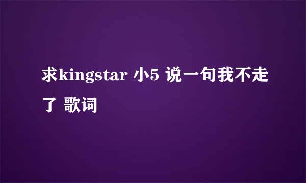 求kingstar 小5 说一句我不走了 歌词