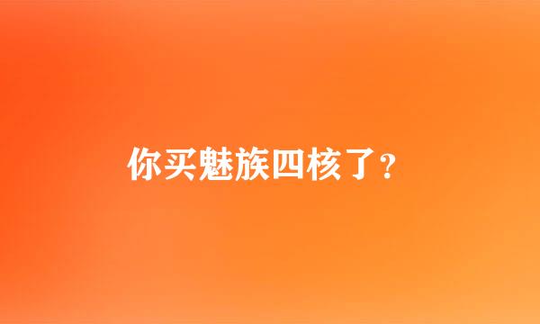 你买魅族四核了？