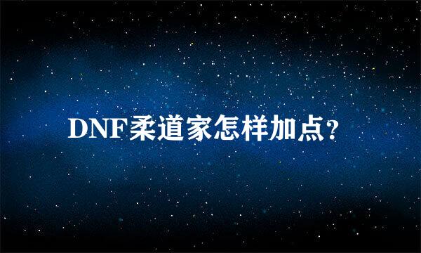 DNF柔道家怎样加点？