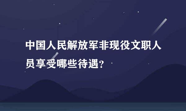 中国人民解放军非现役文职人员享受哪些待遇？