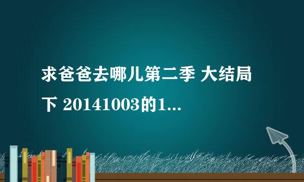 求爸爸去哪儿第二季 大结局下 20141003的1080P下载