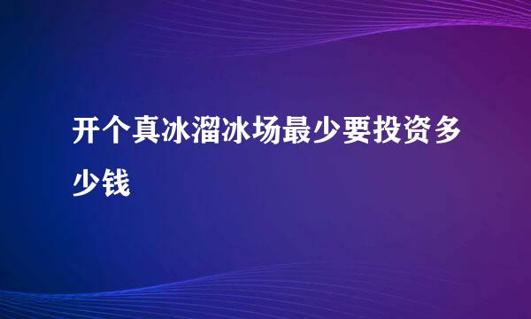 开个真冰溜冰场最少要投资多少钱