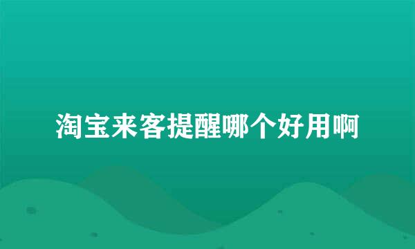 淘宝来客提醒哪个好用啊