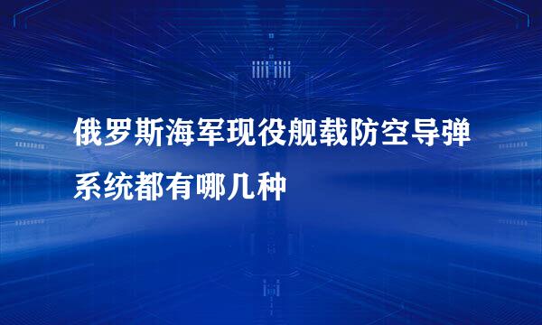 俄罗斯海军现役舰载防空导弹系统都有哪几种