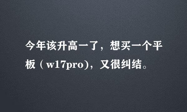 今年该升高一了，想买一个平板（w17pro)，又很纠结。