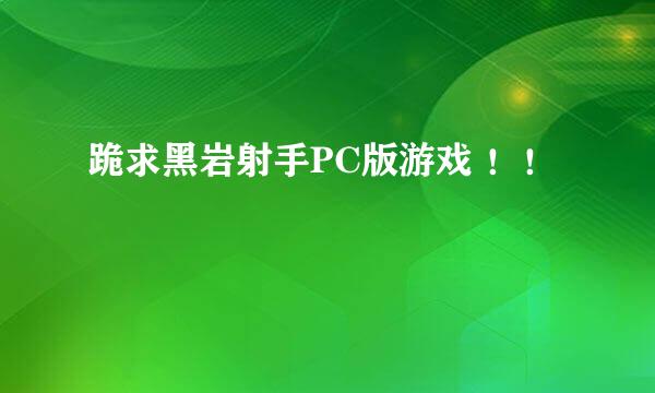 跪求黑岩射手PC版游戏 ！！