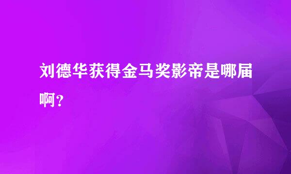 刘德华获得金马奖影帝是哪届啊？