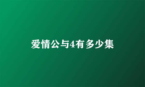 爱情公与4有多少集