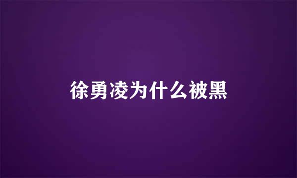 徐勇凌为什么被黑