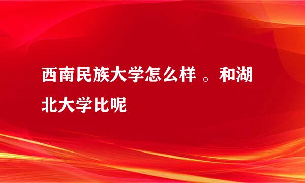 西南民族大学怎么样 。和湖北大学比呢