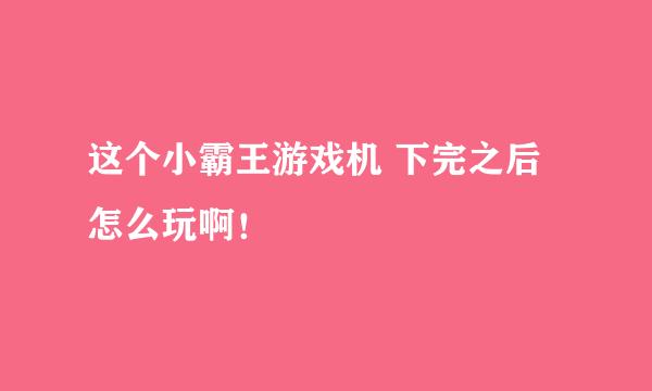 这个小霸王游戏机 下完之后怎么玩啊！