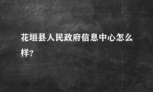 花垣县人民政府信息中心怎么样？