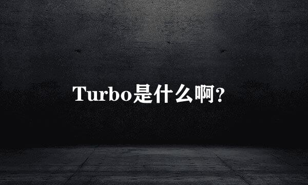 Turbo是什么啊？